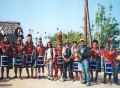 Anu Malhotra and Crew with Konyak Men, Wanching Village, Nagaland, 2001
