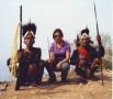 Anu Malhotra with Konyak Headhunters of yore, Longwa Village, Nagaland, 2001