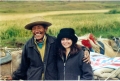 Anu Malhotra with Tibetan Man, Ngamring, Tibet, 2002